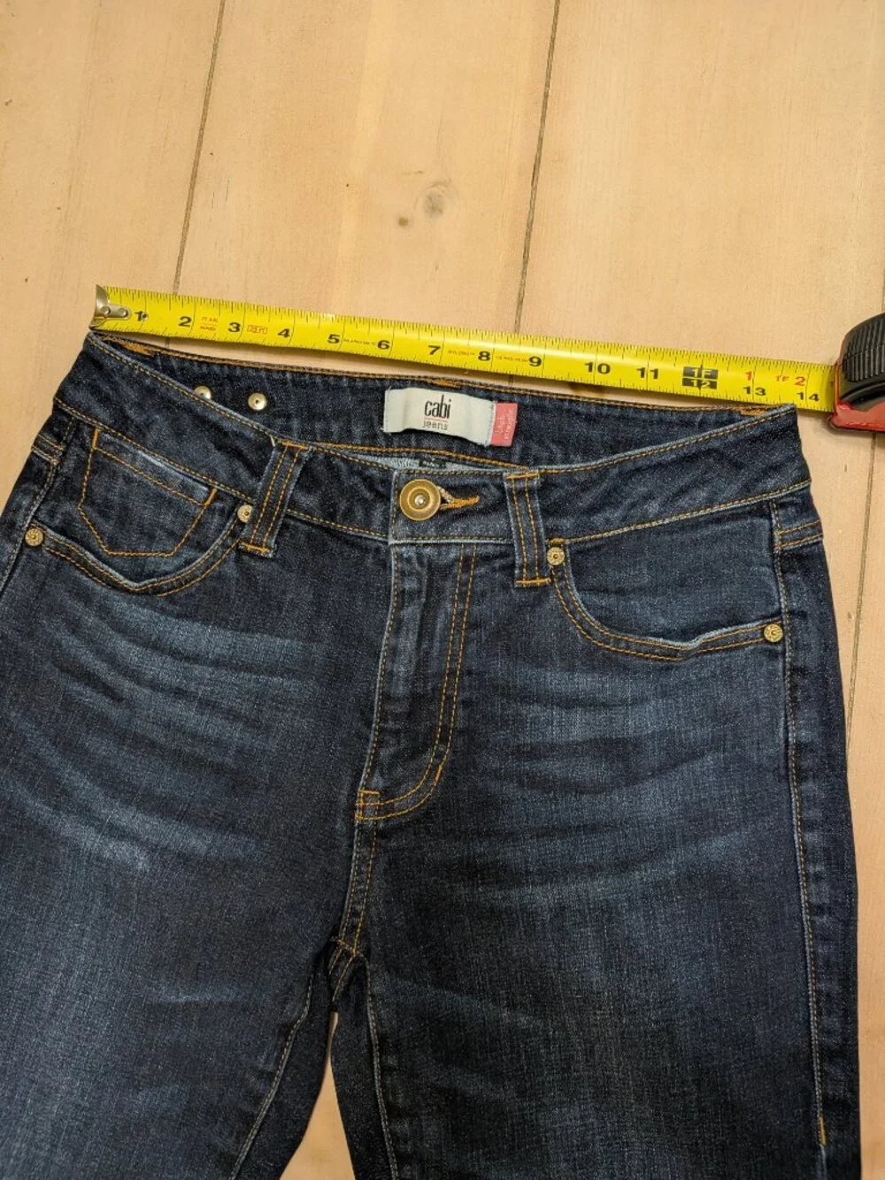 Cabi High Straight Jeans Womens Dark Wash Stretch Denim Size 8